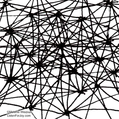 Interconnected lines and dots doodle
